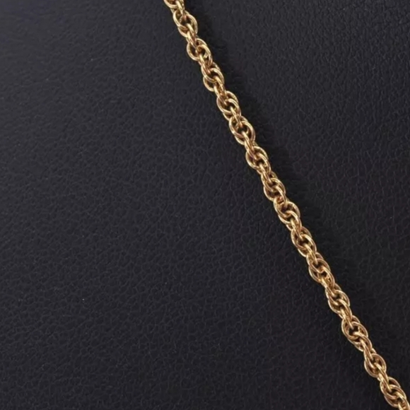 Nina Ricci Goldplated Necklace W/Rhinestone Logo Pendant EUC! - Picture 7 of 14